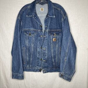 Vintage Carhartt Denim Jean Jacket Men's Insulated Winter Coat